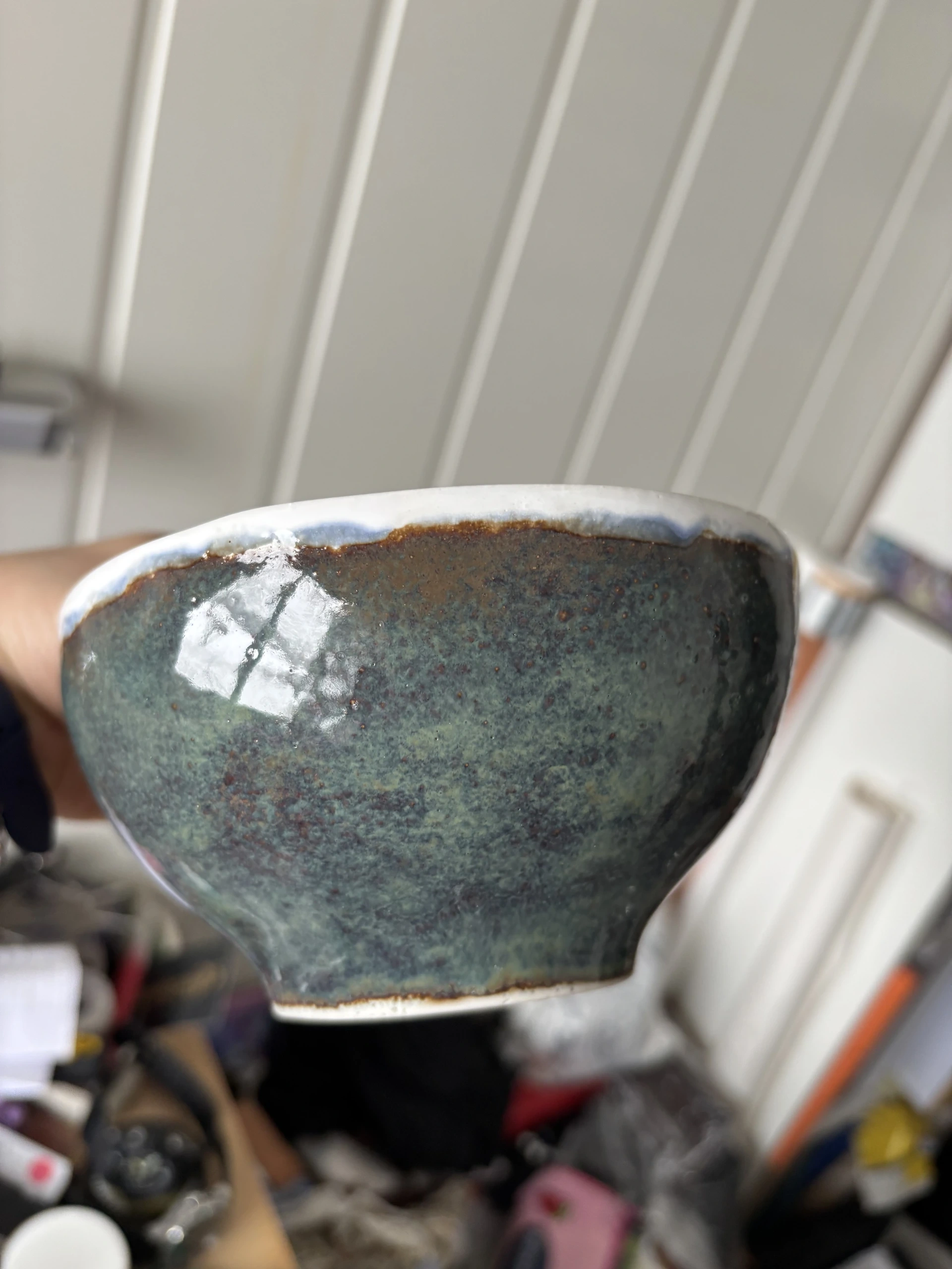 Skål — blågrønn glasur