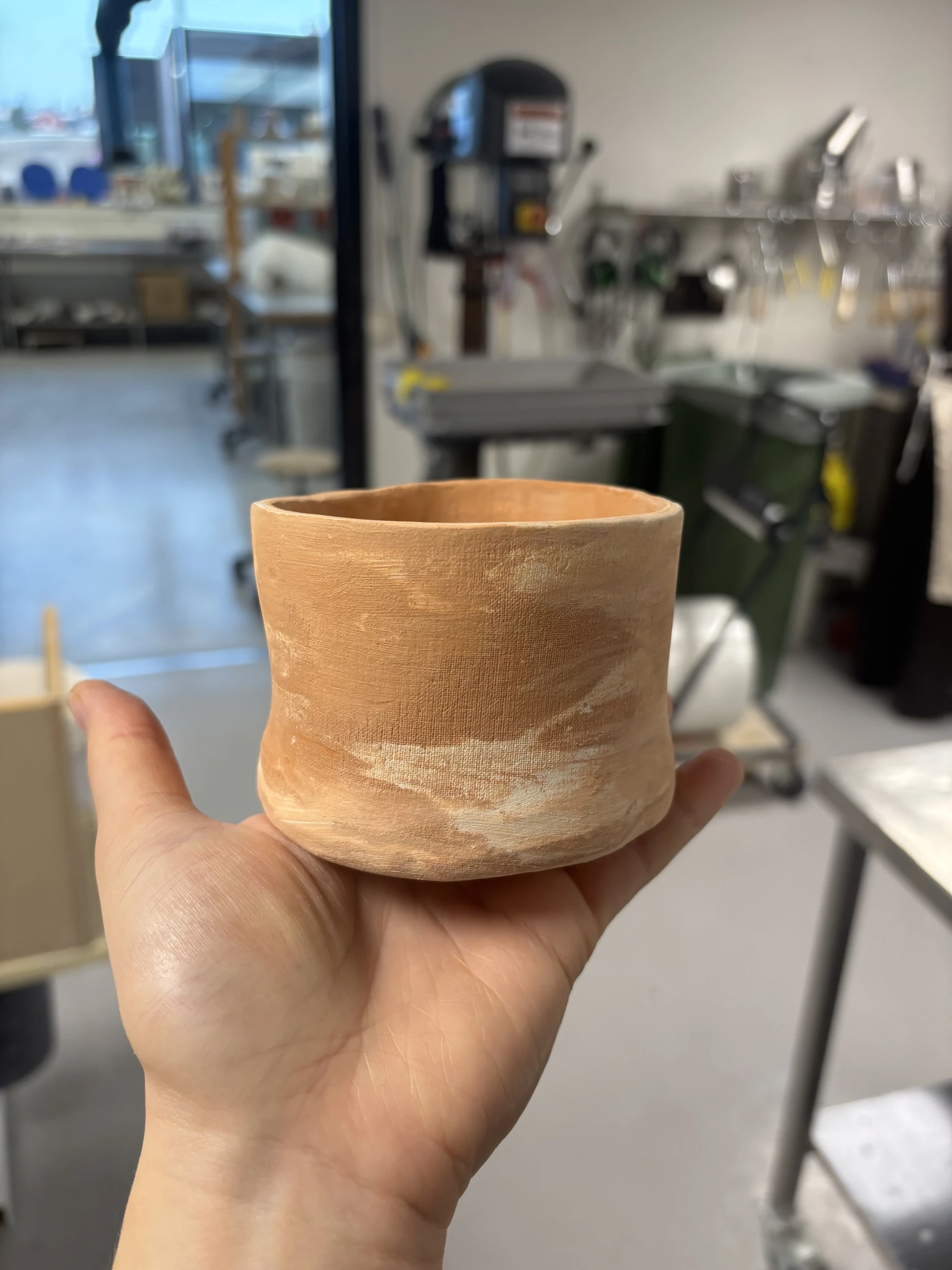 Uglasert kopp — terrakotta